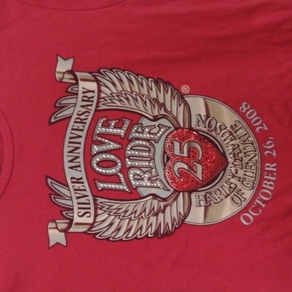 HARLEY Davidson Love Ride 2008 Scoop Neck Tee - Picture 8 of 9